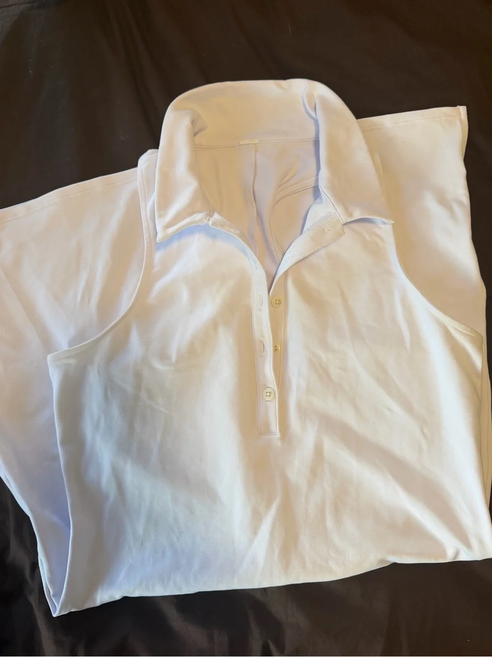 ALO Yoga White Sleeveless Polo Mini Dress